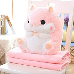 3in1 "Žaislas" - Hamsteris: Minkšta pagalvėlė, antklodėlė, pliušinis žaislas, puiki dovana