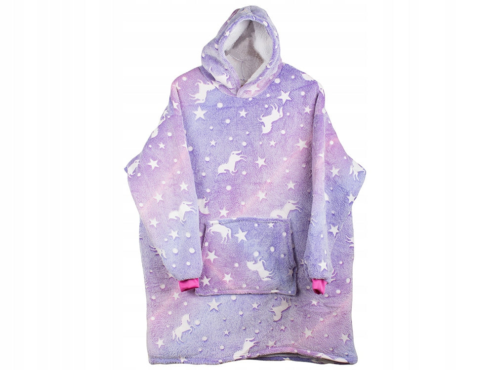 Šilta, storo dirbtinio kailio oversize XXL dydžio 2-in-1 džemperis-antklodė