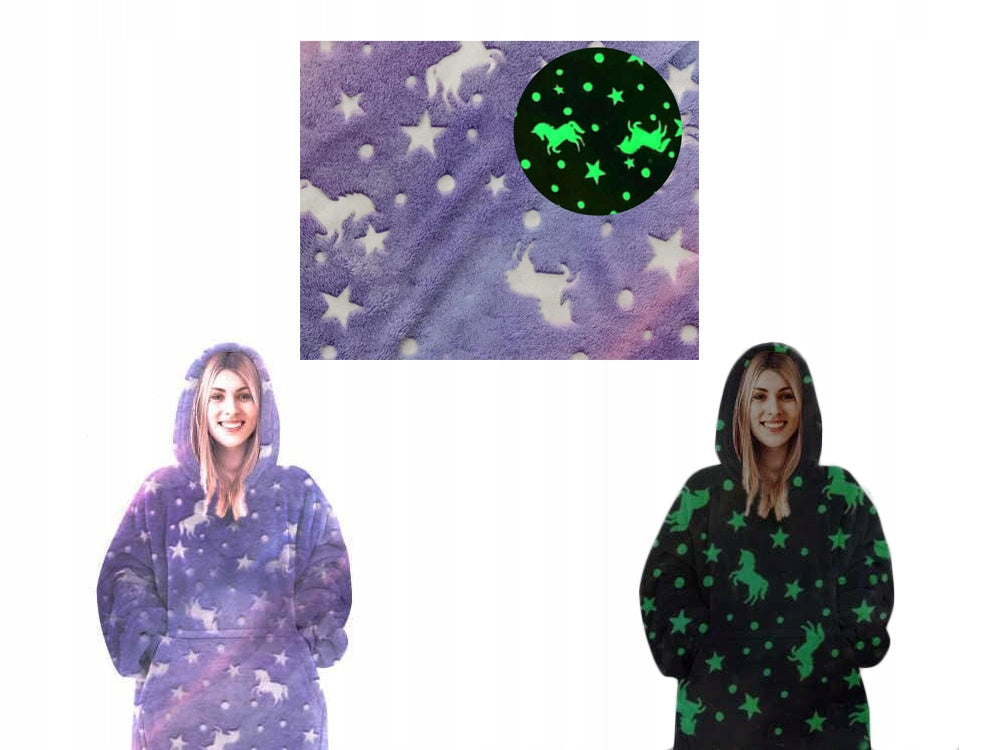 Šilta, storo dirbtinio kailio oversize XXL dydžio 2-in-1 džemperis-antklodė