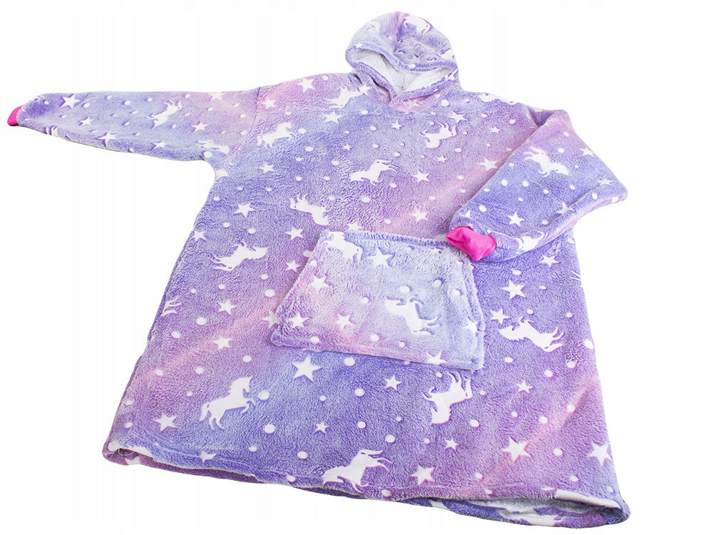 Šilta, storo dirbtinio kailio oversize XXL dydžio 2-in-1 džemperis-antklodė