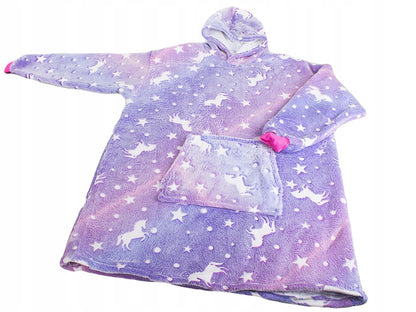 Šilta, storo dirbtinio kailio oversize XXL dydžio 2-in-1 džemperis-antklodė