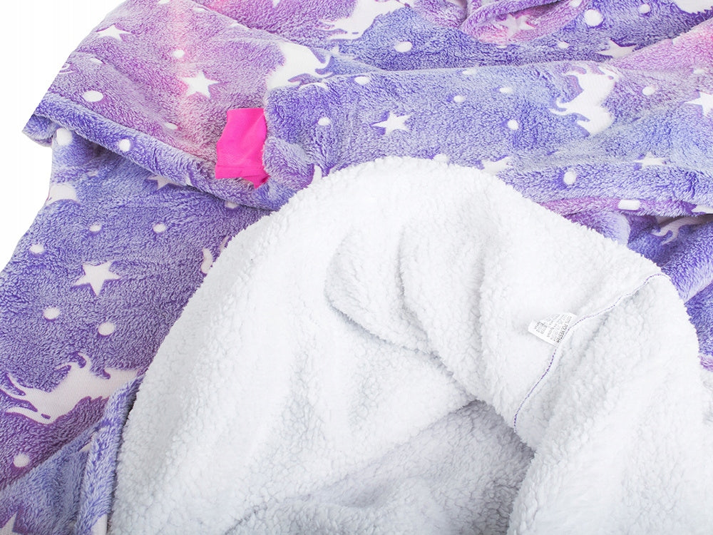 Šilta, storo dirbtinio kailio oversize XXL dydžio 2-in-1 džemperis-antklodė