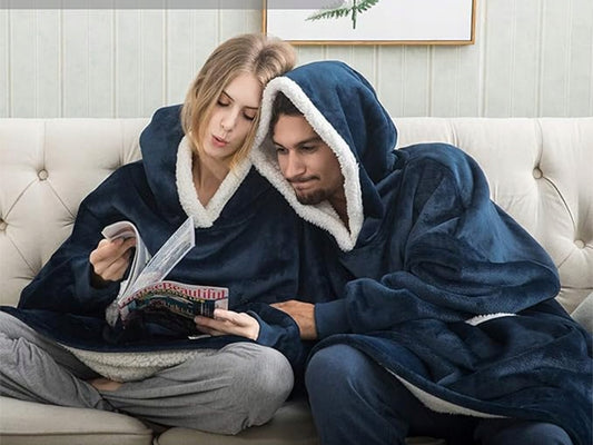 Šilta oversize XXL 2in1 stora pūkinė minkšta su gobtuvu chalato tipo bliuzonas