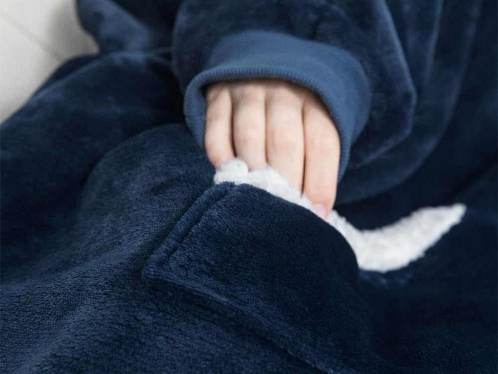 Šilta oversize XXL 2in1 stora pūkinė minkšta su gobtuvu chalato tipo bliuzonas