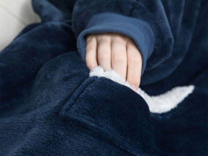 Šilta oversize XXL 2in1 stora pūkinė minkšta su gobtuvu chalato tipo bliuzonas