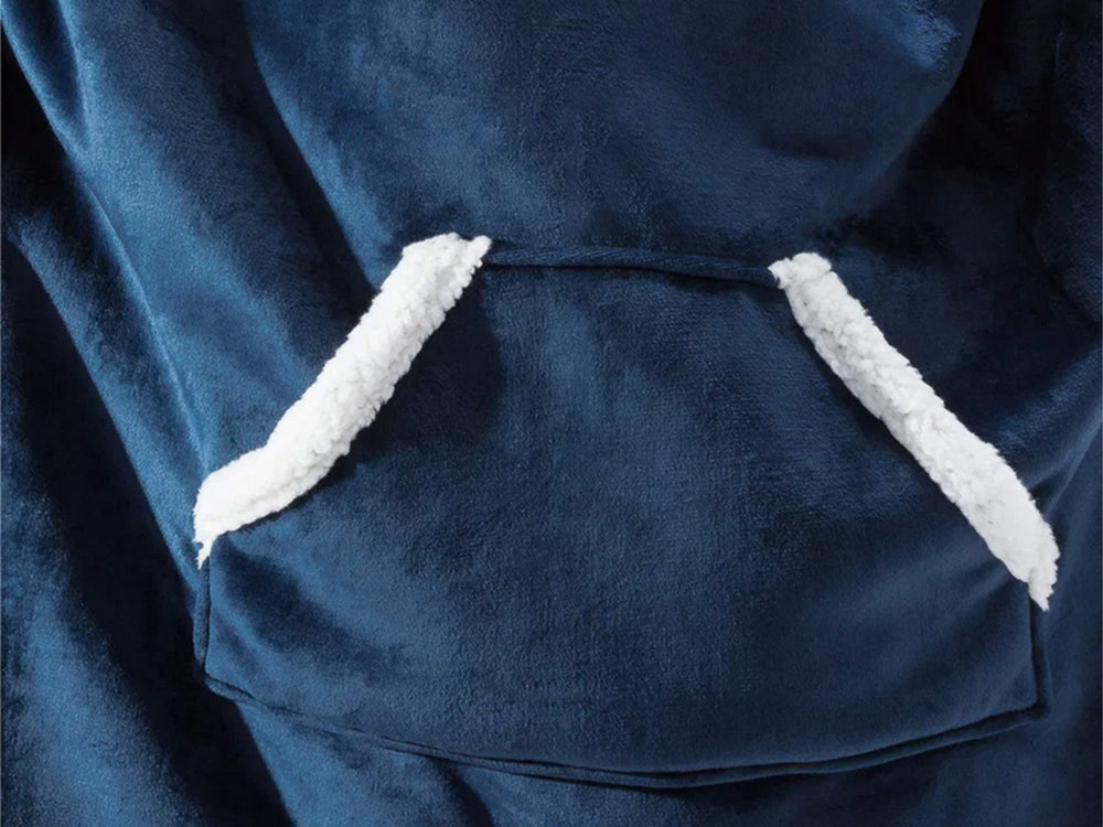 Šilta oversize XXL 2in1 stora pūkinė minkšta su gobtuvu chalato tipo bliuzonas