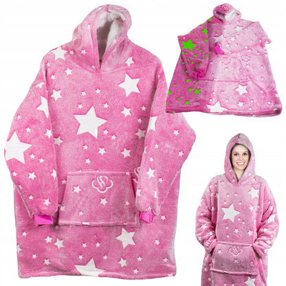 Šilta, storo dirbtinio kailio oversize XXL dydžio 2-in-1 džemperis-antklodė