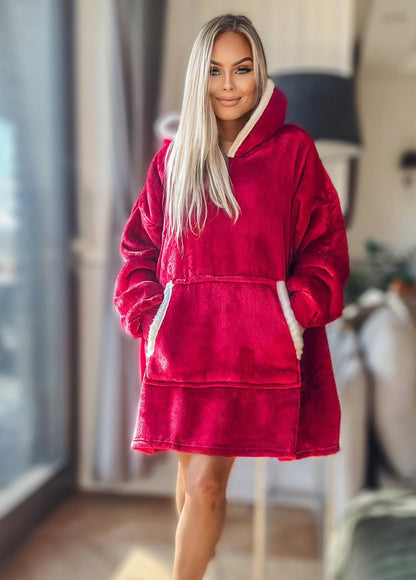 Šilta, stora, minkšta oversize pledinė bluza, dovana per Šv. Mykolas, MILI