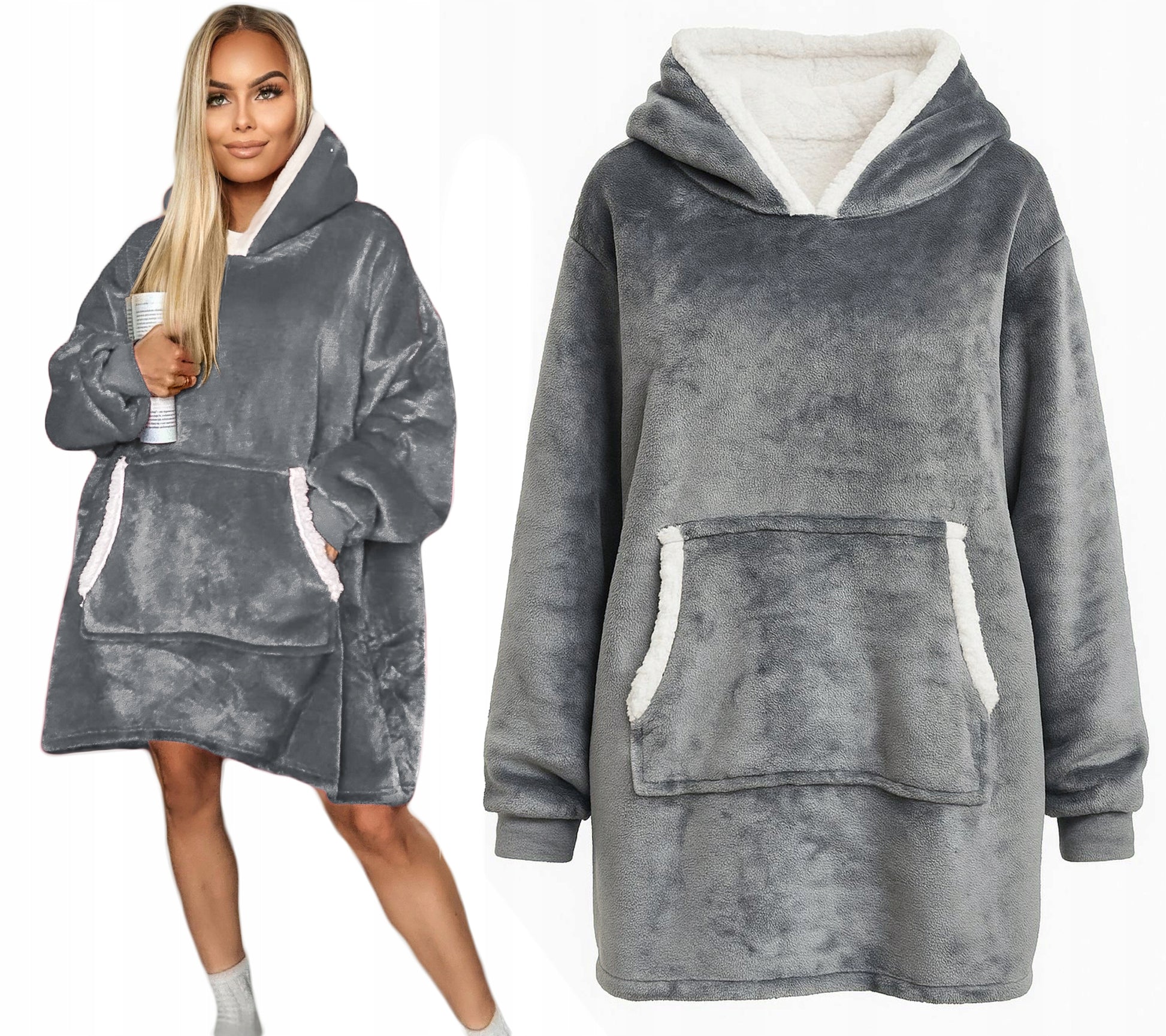 Šilta, stora, minkšta oversize pledinė bluza, dovana per Šv. Mykolas, MILI