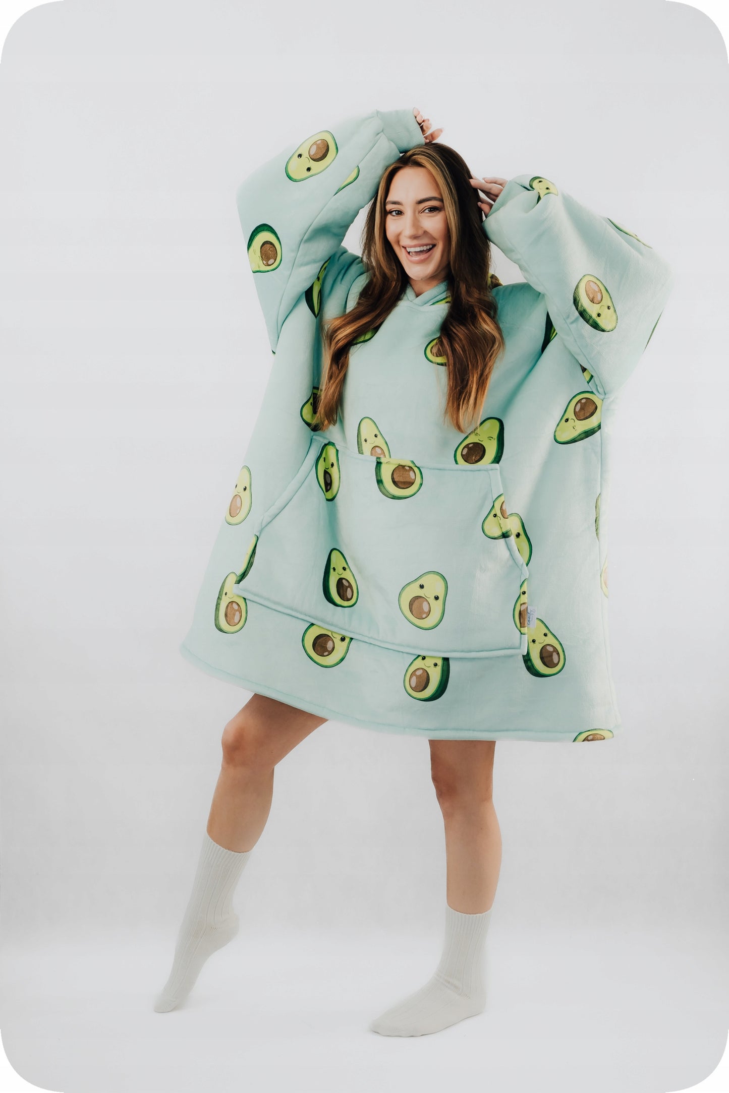 Comfy Moment Koberis-bliuzonas Avokadas #Avocado – storas pūkuotas sherpa oversize