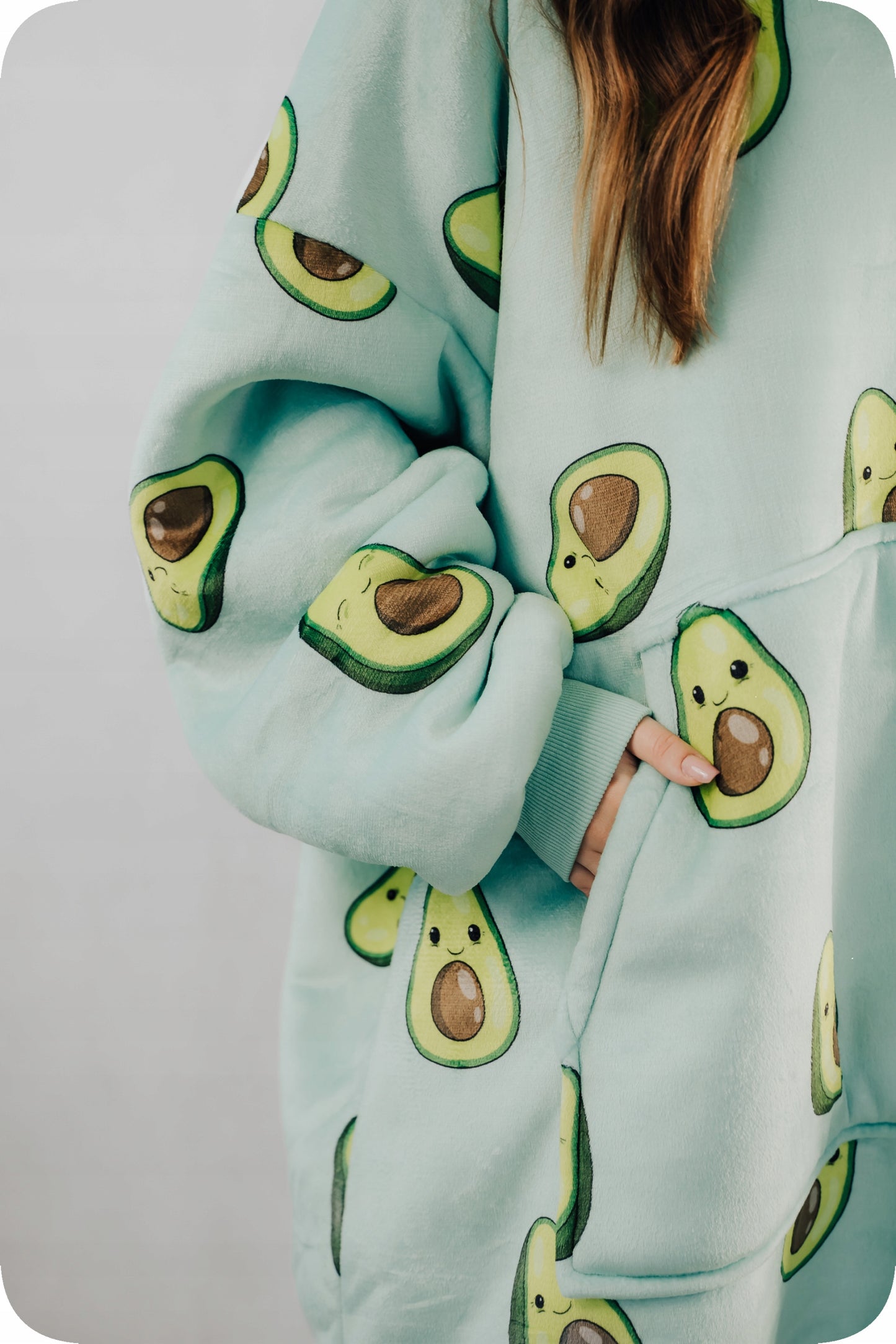 Comfy Moment Koberis-bliuzonas Avokadas #Avocado – storas pūkuotas sherpa oversize
