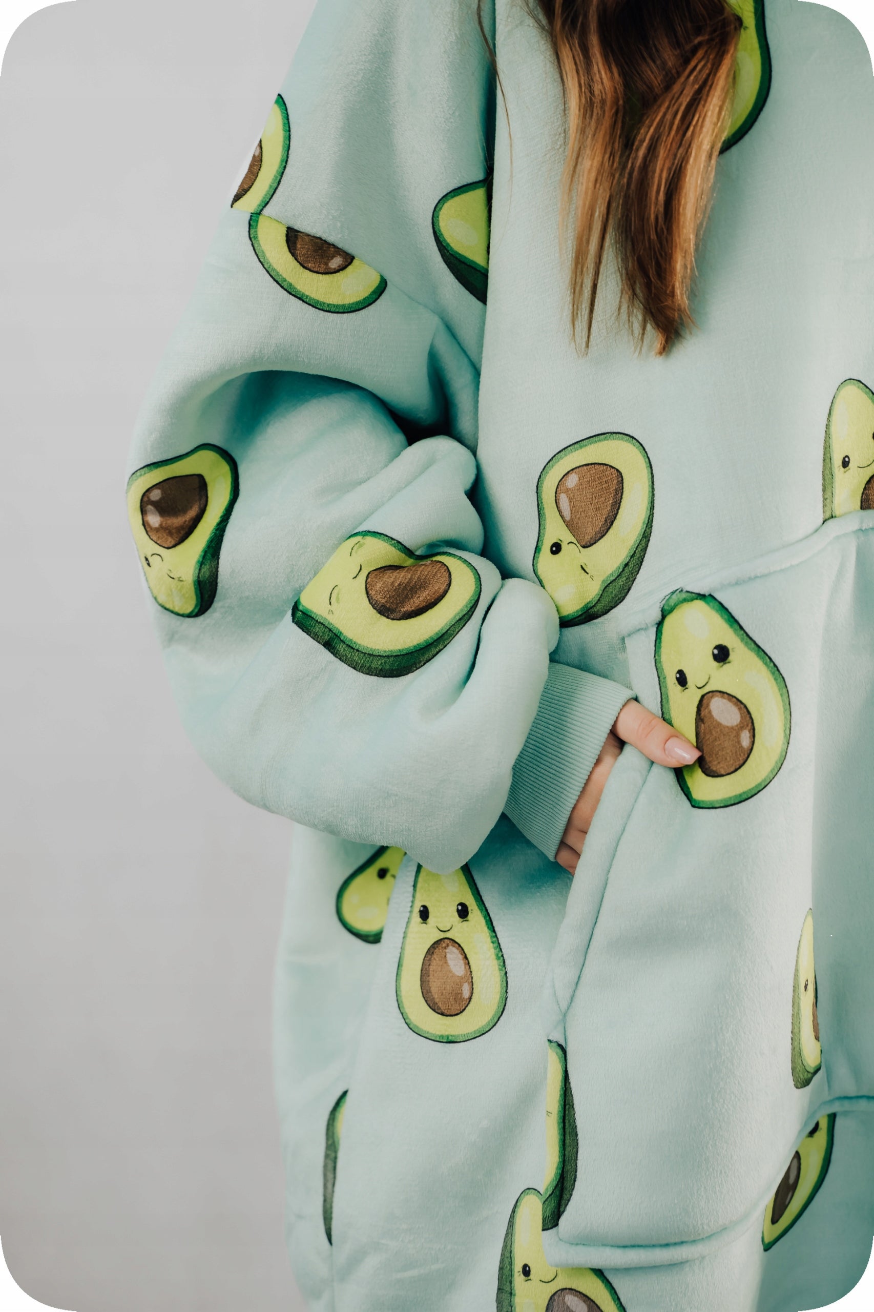 Comfy Moment Koberis-bliuzonas Avokadas #Avocado – storas pūkuotas sherpa oversize