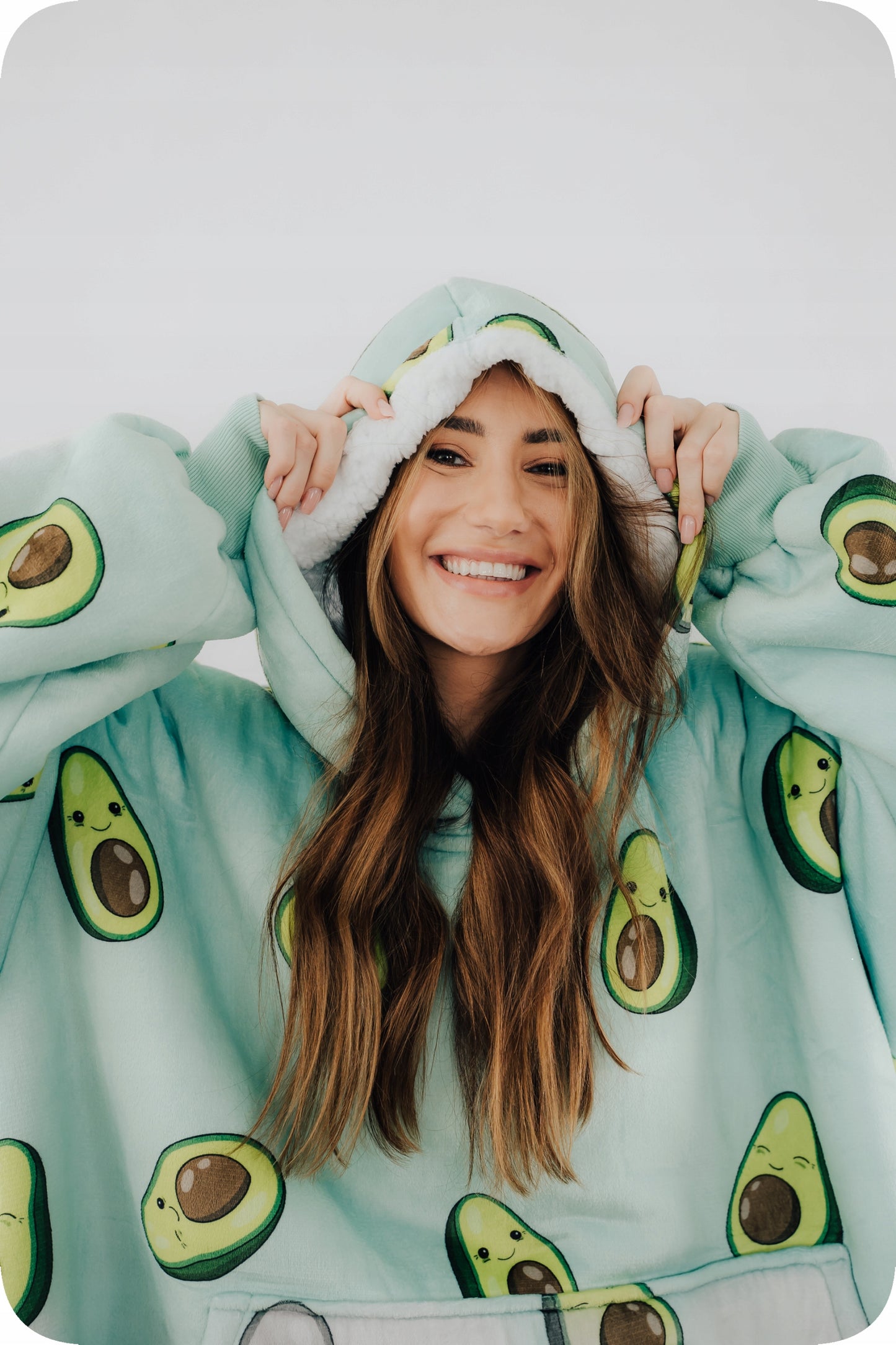 Comfy Moment Koberis-bliuzonas Avokadas #Avocado – storas pūkuotas sherpa oversize