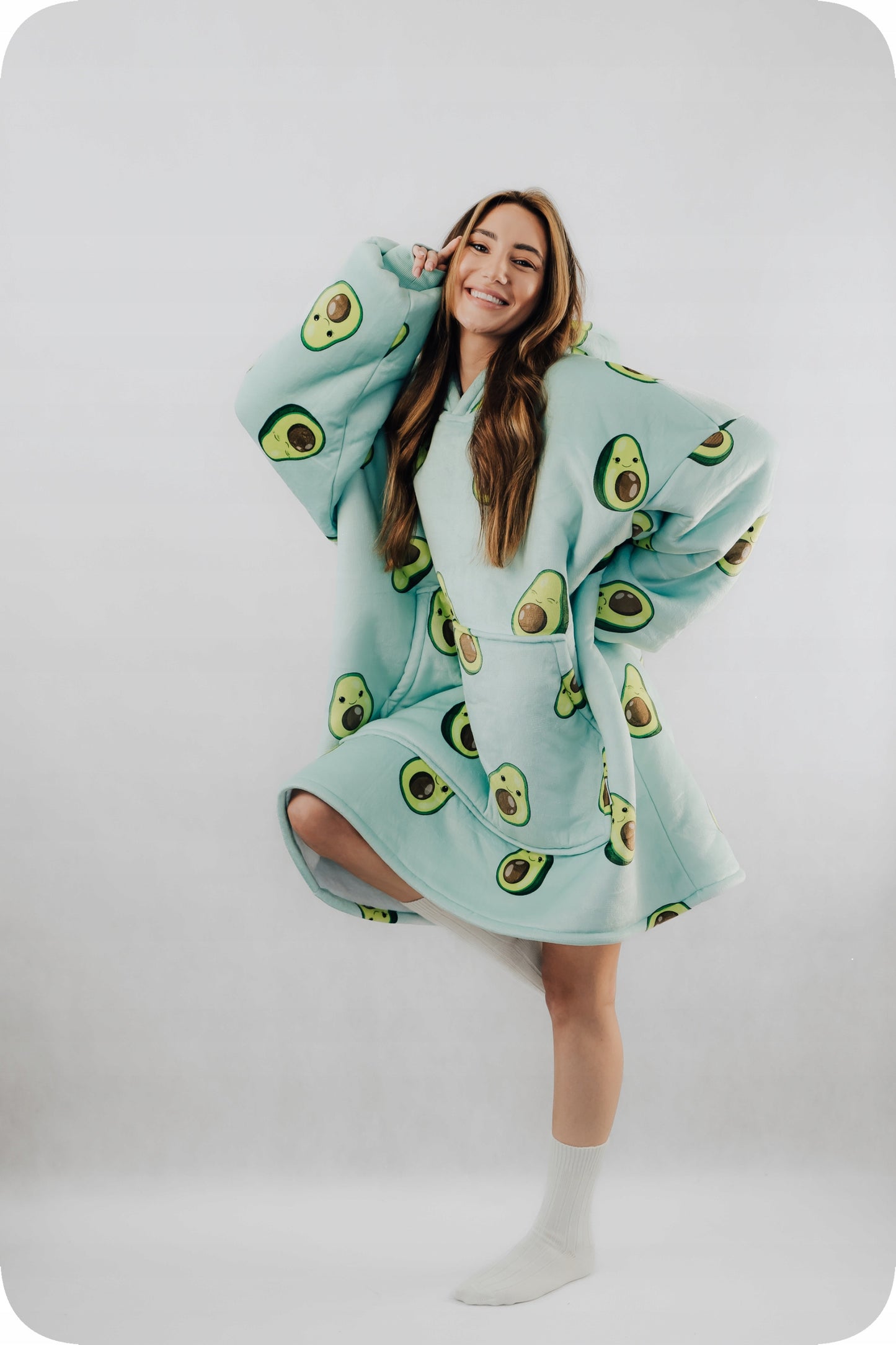 Comfy Moment Koberis-bliuzonas Avokadas #Avocado – storas pūkuotas sherpa oversize