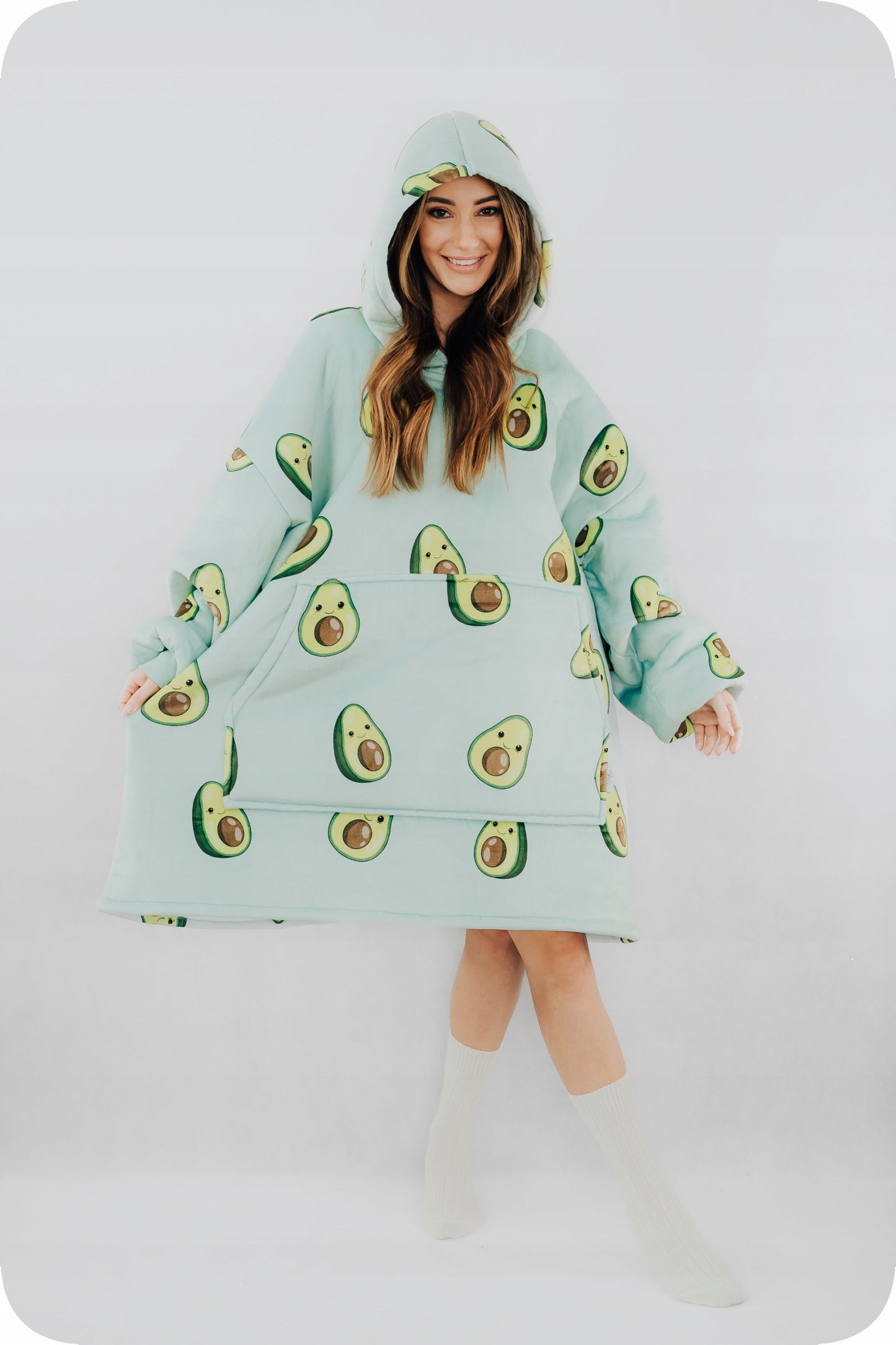 Comfy Moment Koberis-bliuzonas Avokadas #Avocado – storas pūkuotas sherpa oversize