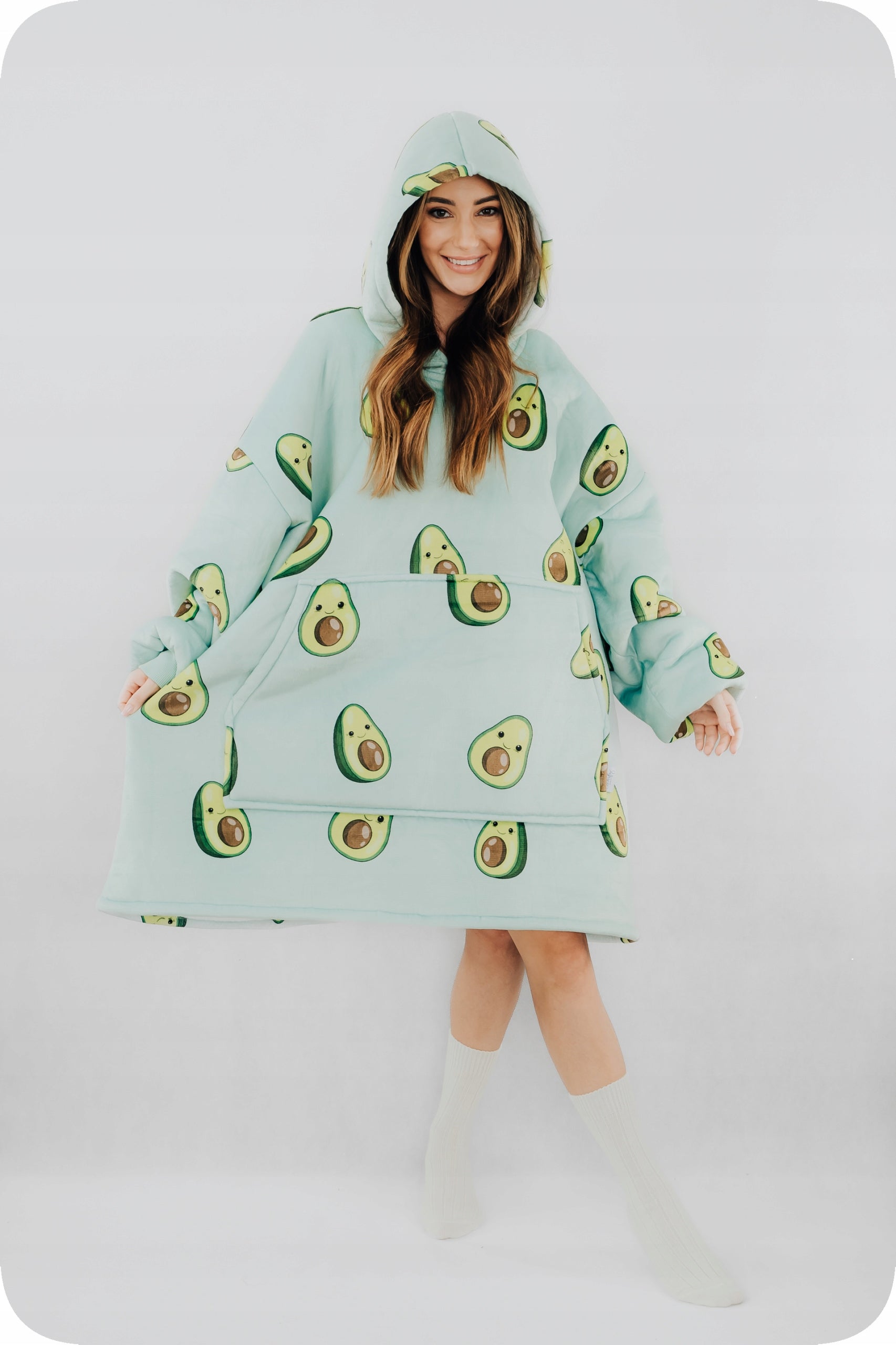Comfy Moment Koberis-bliuzonas Avokadas #Avocado – storas pūkuotas sherpa oversize