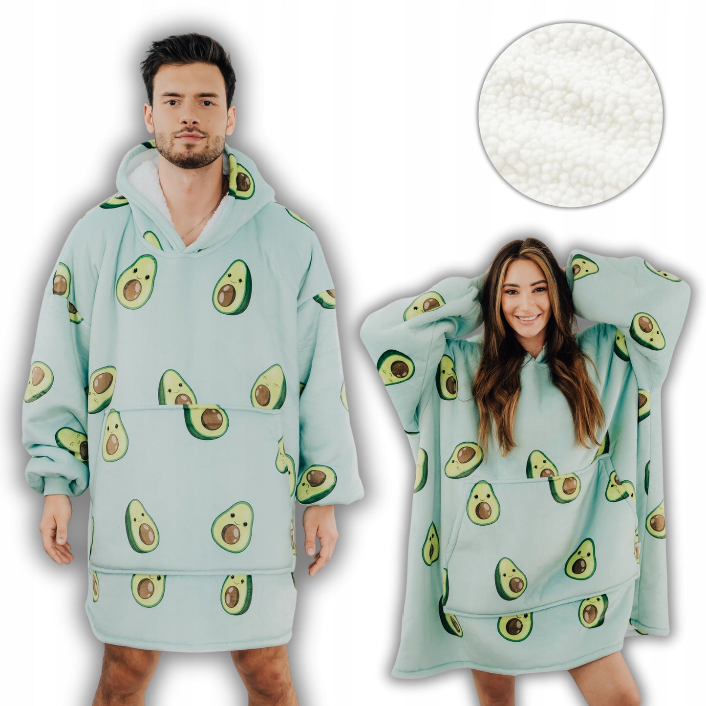 Comfy Moment Koberis-bliuzonas Avokadas #Avocado – storas pūkuotas sherpa oversize