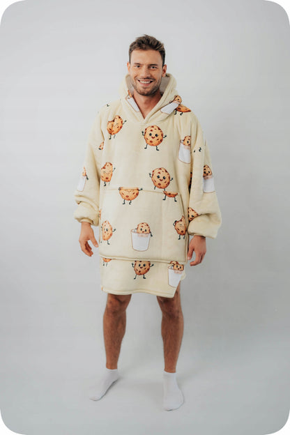 Comfy Moment Meškiukas su gobtuvu "Saumedis" #Cookie – storo pūkinio Sherpa audinio oversize modelis