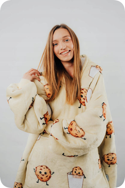 Comfy Moment Meškiukas su gobtuvu "Saumedis" #Cookie – storo pūkinio Sherpa audinio oversize modelis