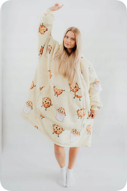 Comfy Moment Meškiukas su gobtuvu "Saumedis" #Cookie – storo pūkinio Sherpa audinio oversize modelis