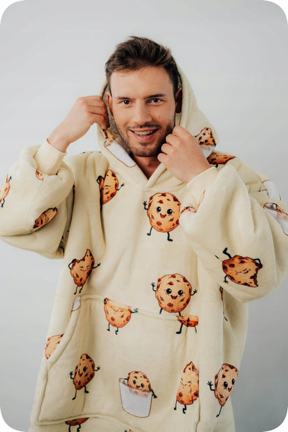 Comfy Moment Meškiukas su gobtuvu "Saumedis" #Cookie – storo pūkinio Sherpa audinio oversize modelis