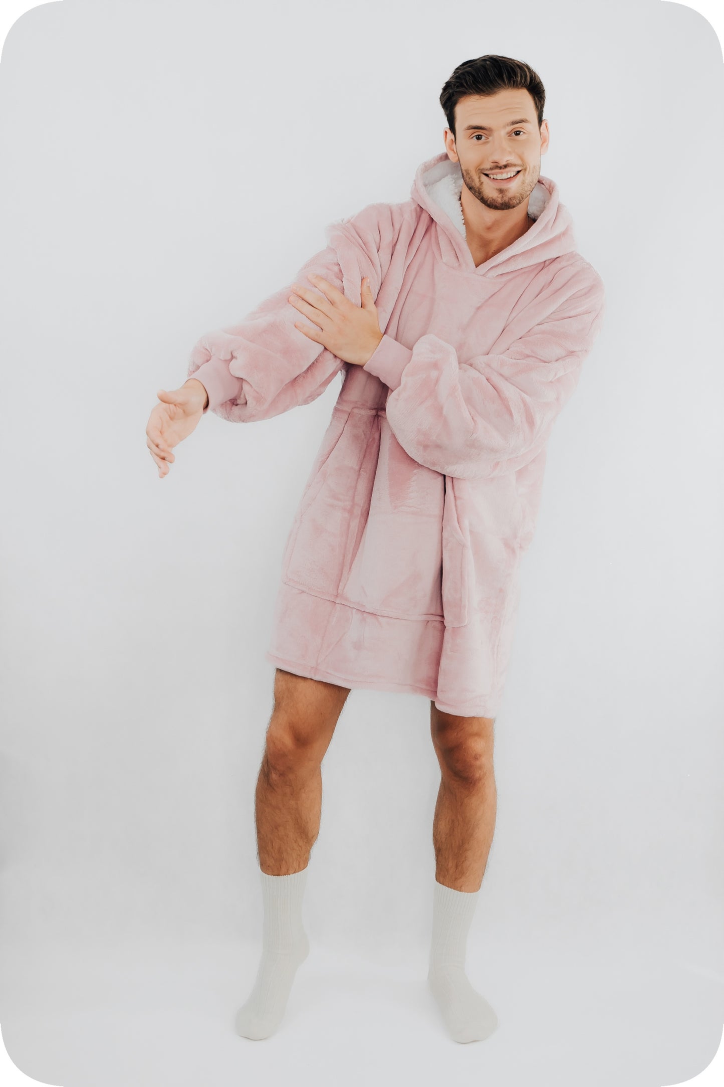 Comfy Moment Kocobluza Rožinė #Pink– storus pūkuotas šerpos oversize