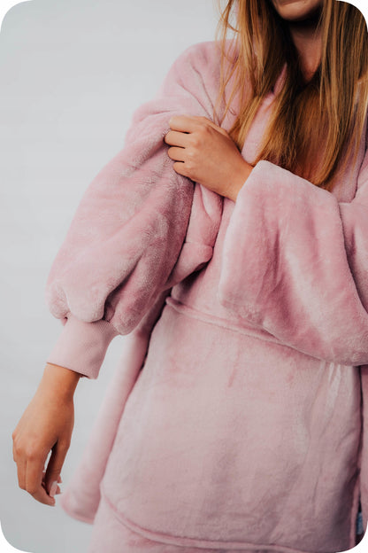 Comfy Moment Kocobluza Rožinė #Pink– storus pūkuotas šerpos oversize