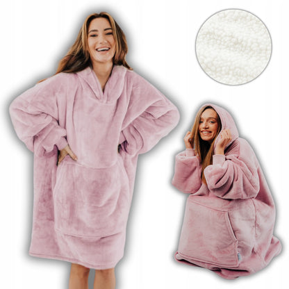 Comfy Moment Kocobluza Rožinė #Pink– storus pūkuotas šerpos oversize