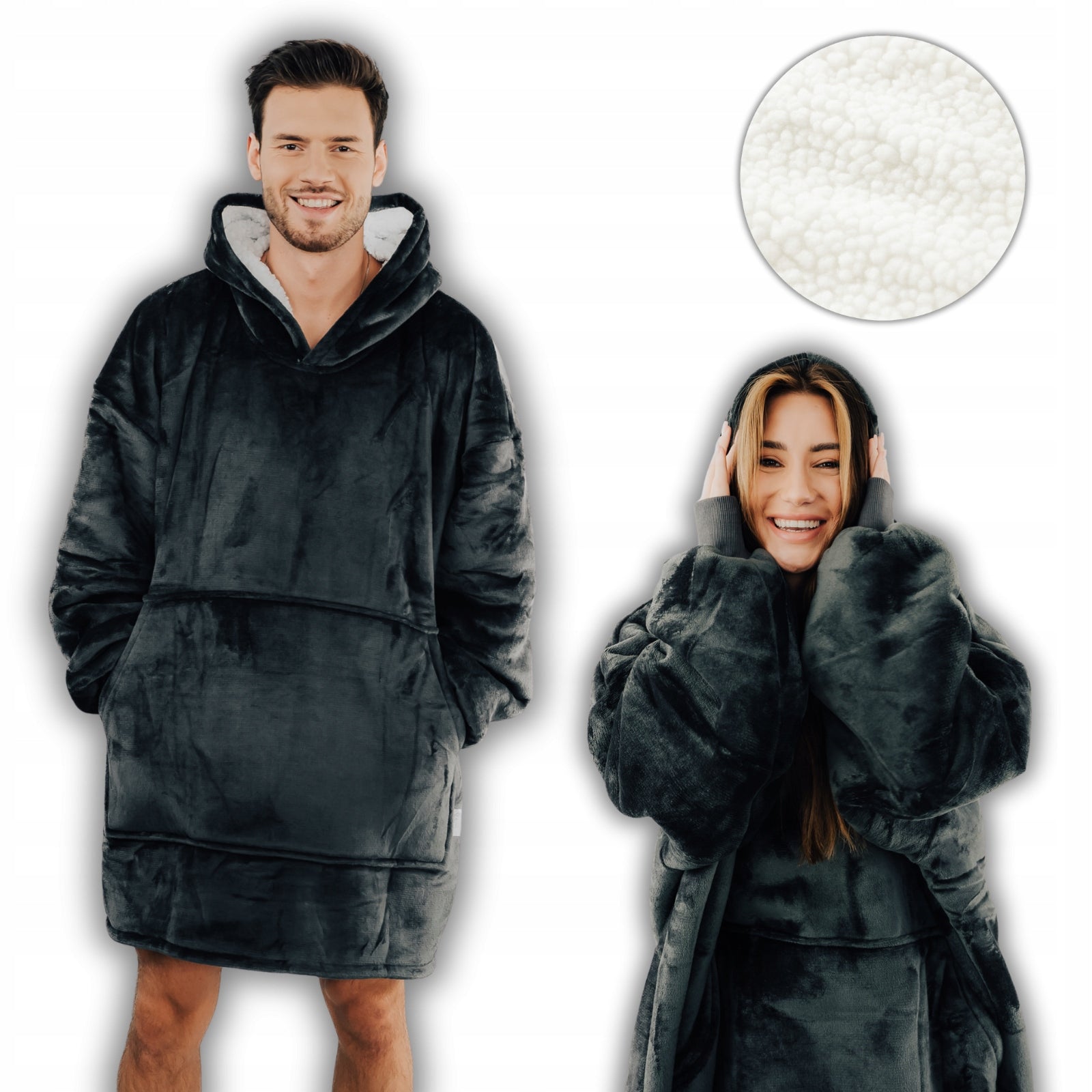 Comfy Moment Šilta Sherpa Oversize #Dark