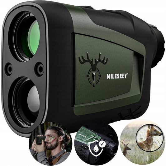 Mileseey PF210H lazerinis atstumo matuoklis, golfo žiūronai, medžioklės prietaisas su 6x priartinimu ir dėklu