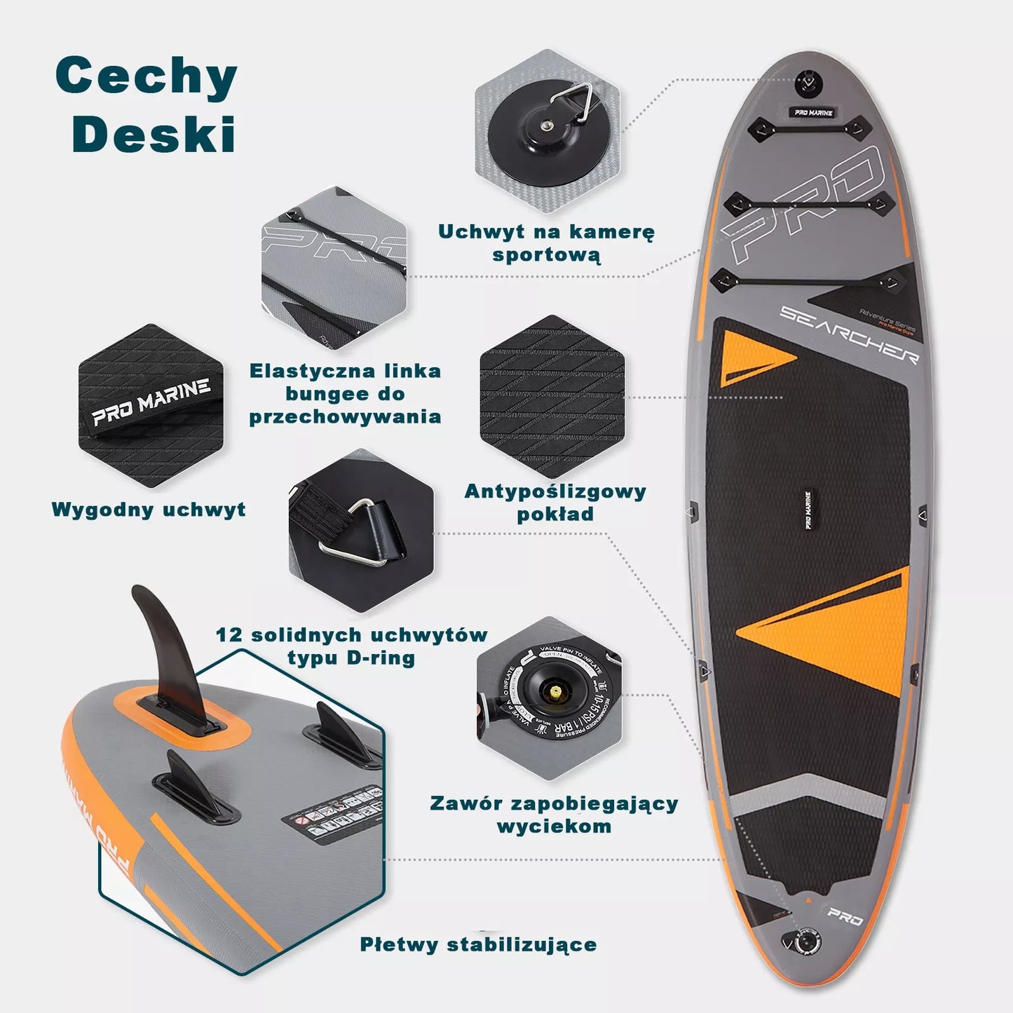 Irklė lentos SUP 305cm STAND UP PADDLE PRO MARINE rinkinys su sėdyne ir priedais