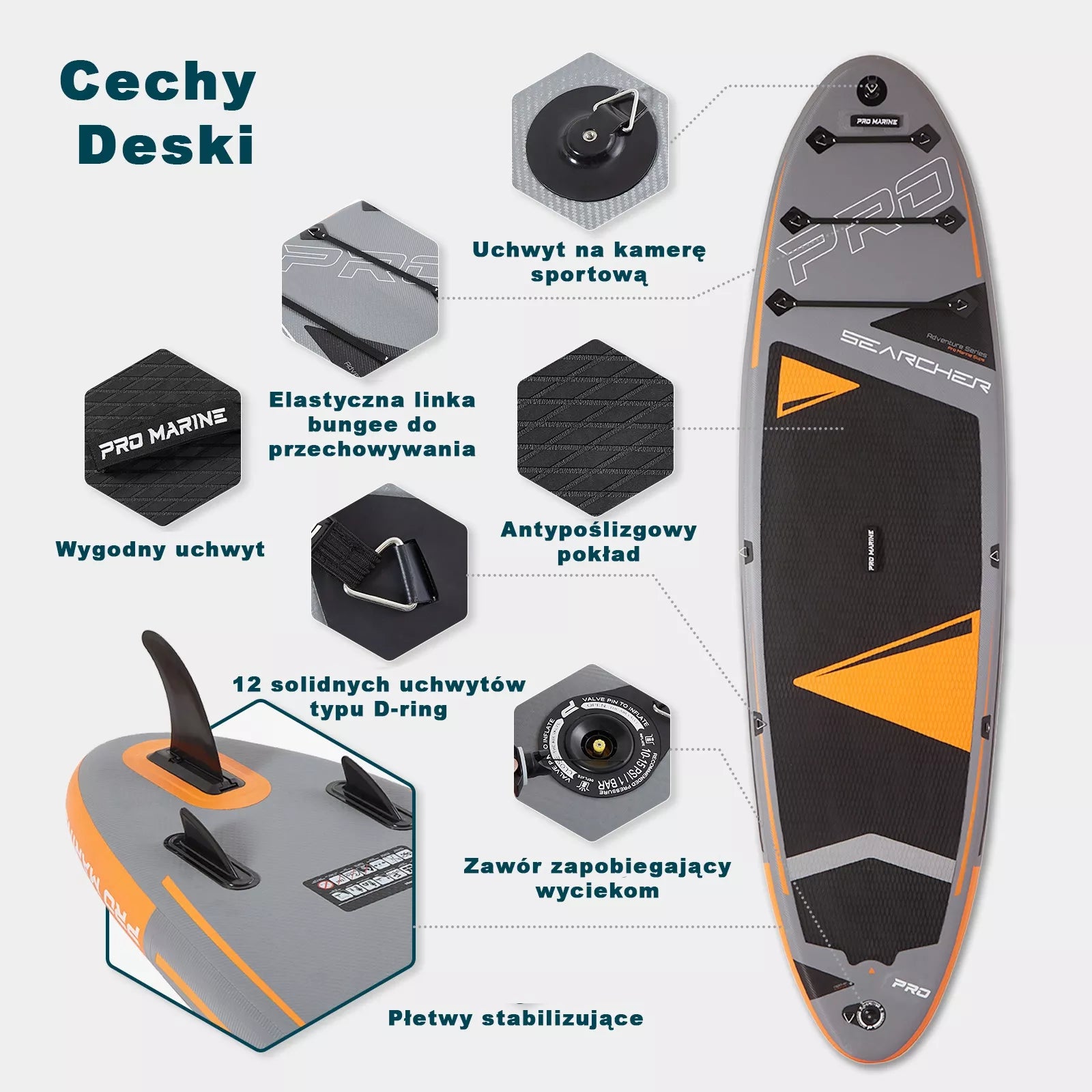 Irklė lentos SUP 305cm STAND UP PADDLE PRO MARINE rinkinys su sėdyne ir priedais