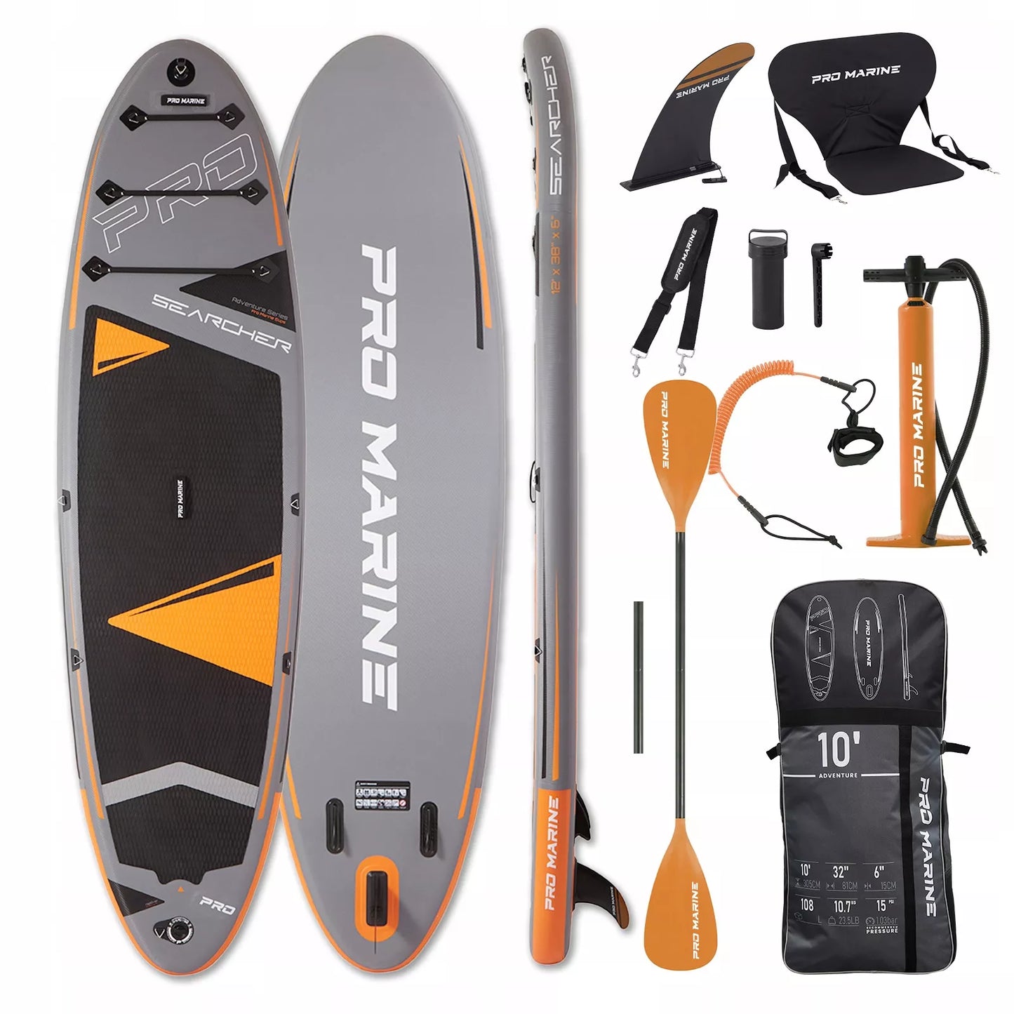 Irklė lentos SUP 305cm STAND UP PADDLE PRO MARINE rinkinys su sėdyne ir priedais
