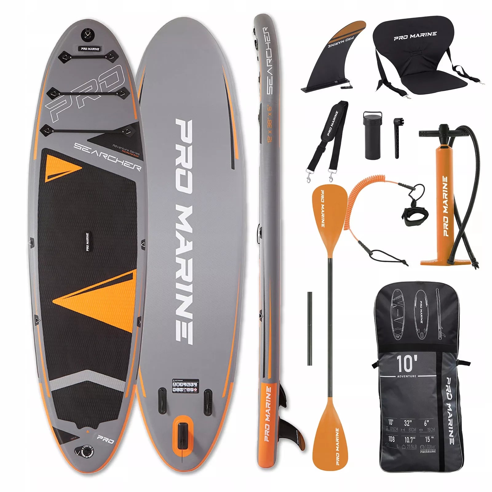 Irklė lentos SUP 305cm STAND UP PADDLE PRO MARINE rinkinys su sėdyne ir priedais