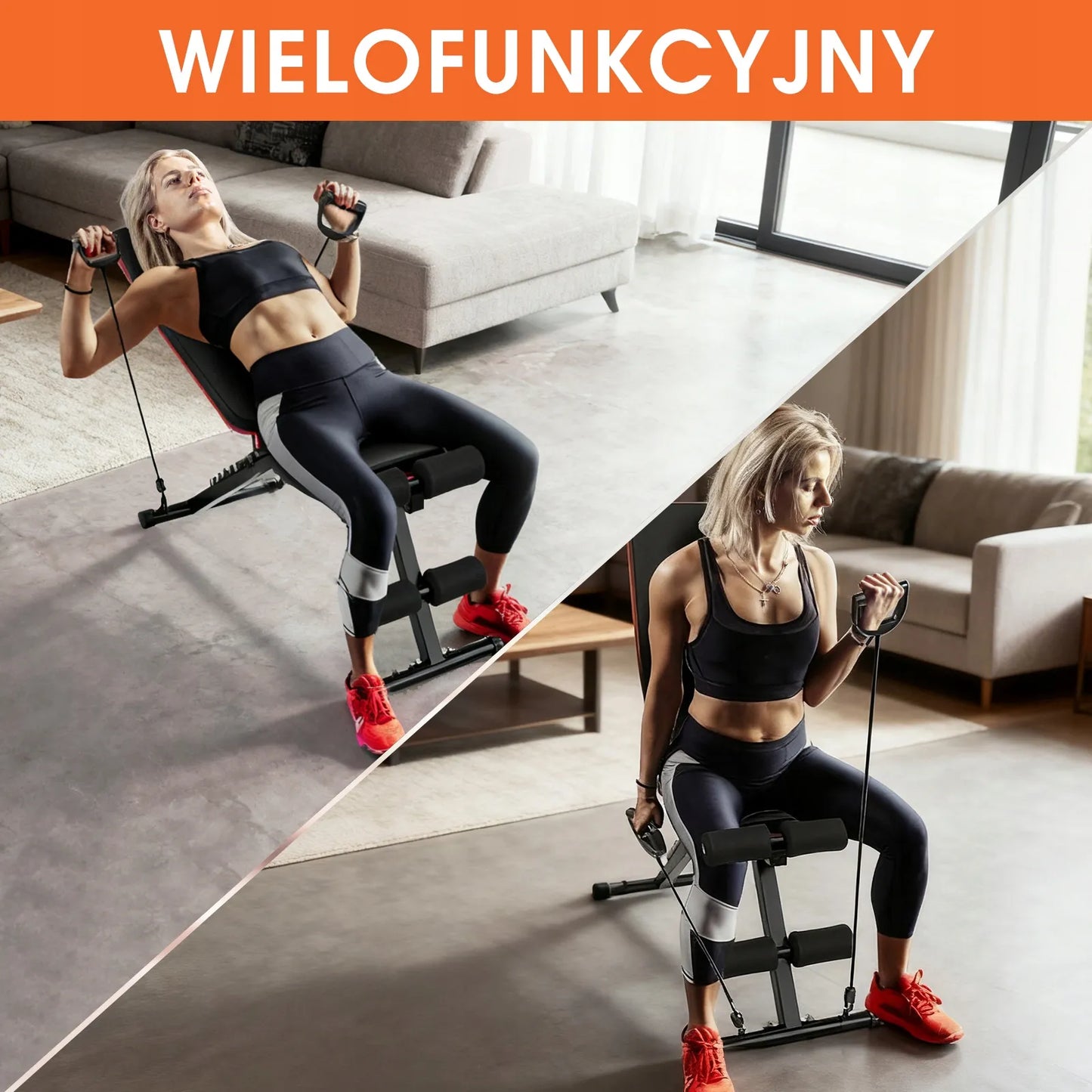 Sulankstomas, reguliuojamas 8-in-1 treniruočių suoliukas su nuolydžiu, 110 kg