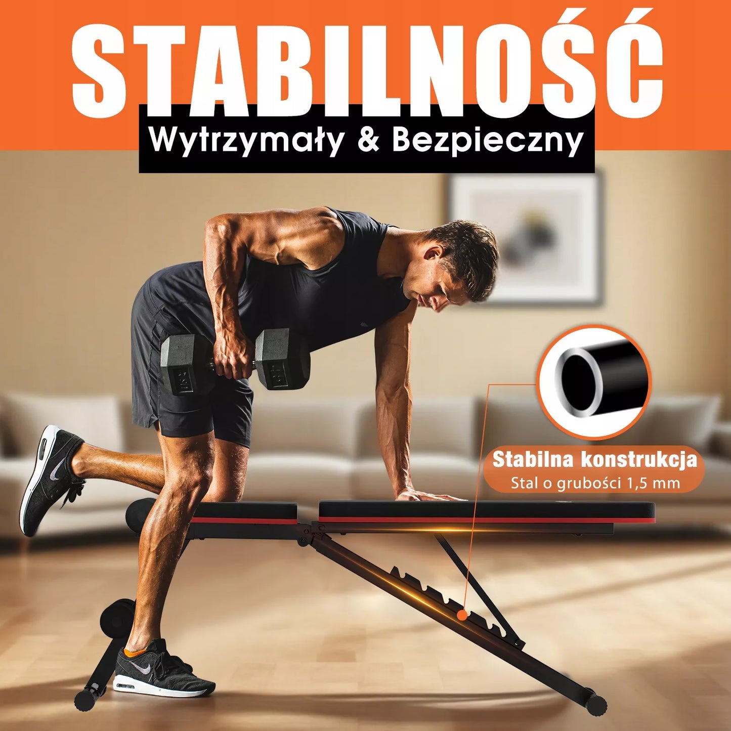 Sulankstomas, reguliuojamas 8-in-1 treniruočių suoliukas su nuolydžiu, 110 kg