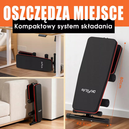 Sulankstomas, reguliuojamas 8-in-1 treniruočių suoliukas su nuolydžiu, 110 kg