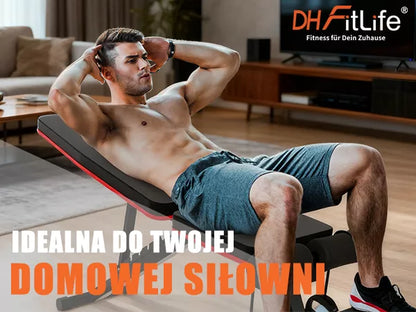Sulankstomas, reguliuojamas 8-in-1 treniruočių suoliukas su nuolydžiu, 110 kg