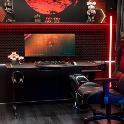 DIABLO Žaidimų stalas 140cm + Laikikliai ir kilimėlis