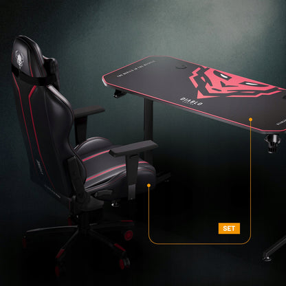 DIABLO Žaidimų stalas 140cm + Laikikliai ir kilimėlis