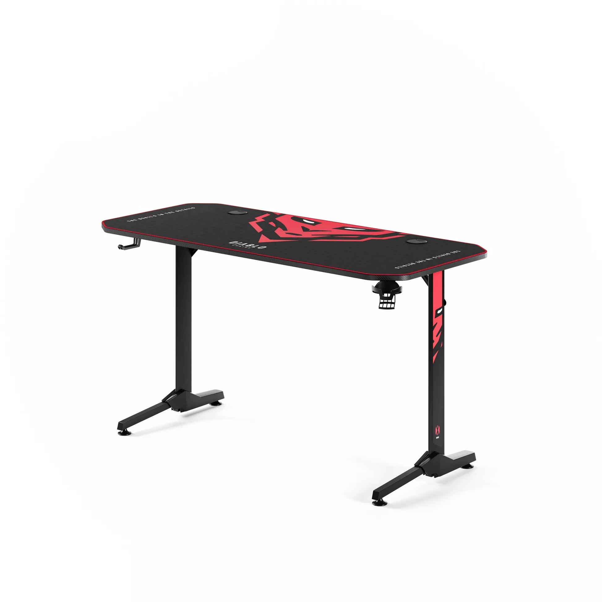 DIABLO Žaidimų stalas 140cm + Laikikliai ir kilimėlis, X-MATE 1400 Juodas