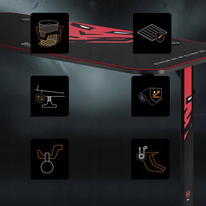 DIABLO Žaidimų stalas 140cm + Laikikliai ir kilimėlis