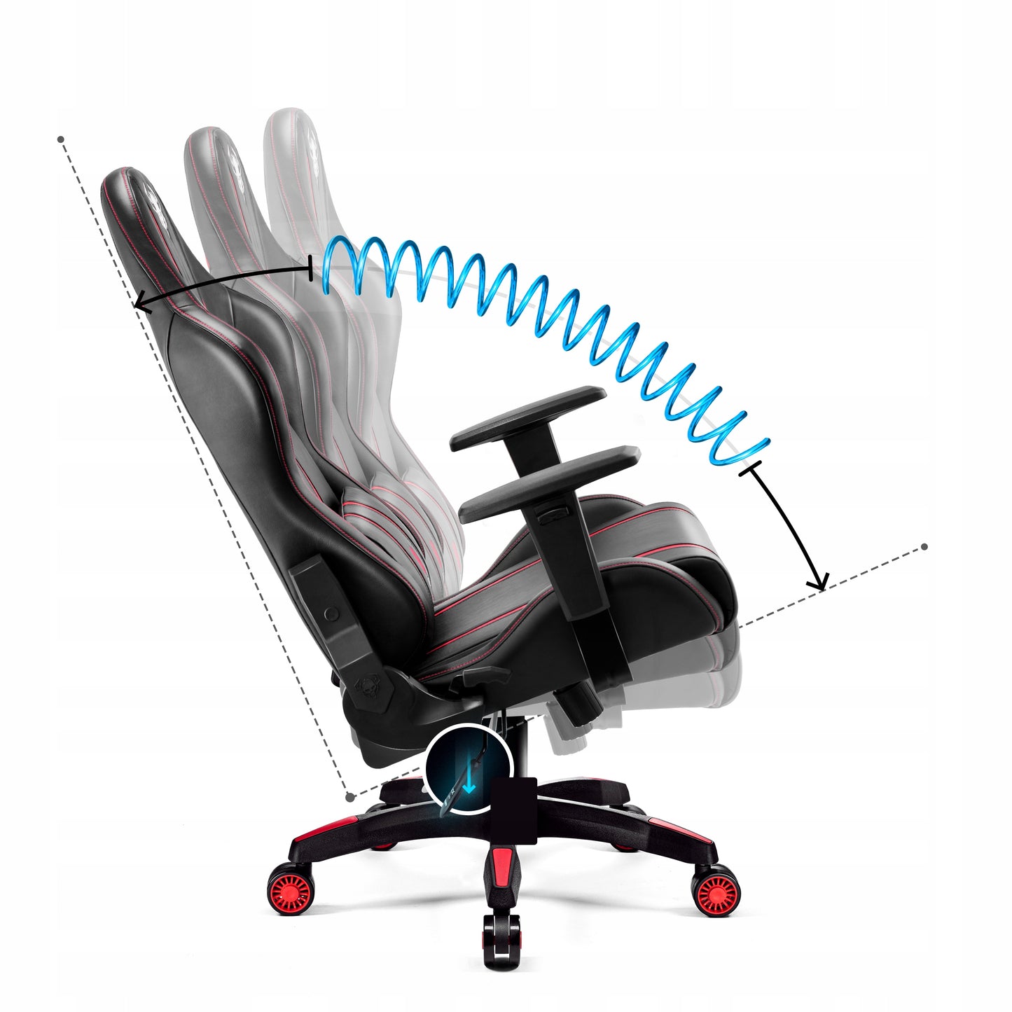 DIABLO Žaidimų kėdė sukamoji X-ONE 2.0 Standartinio dydžio: Juoda-raudona