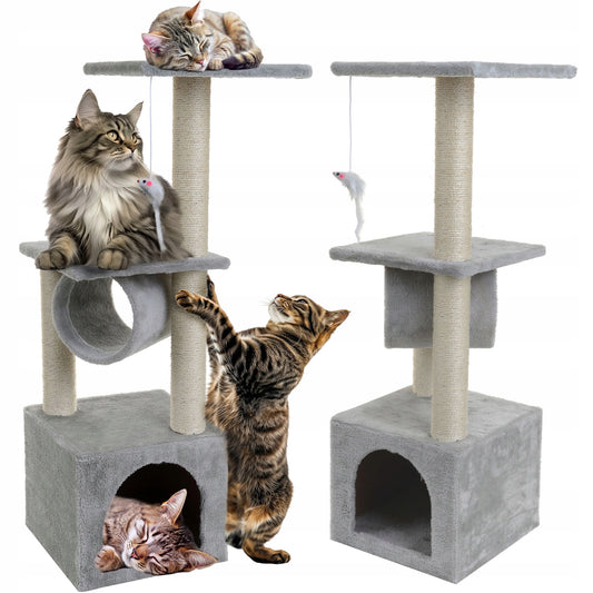 Kačių draskyklė namelis guolis draskymo stulpas žaislas bokštas sizalis 92cm