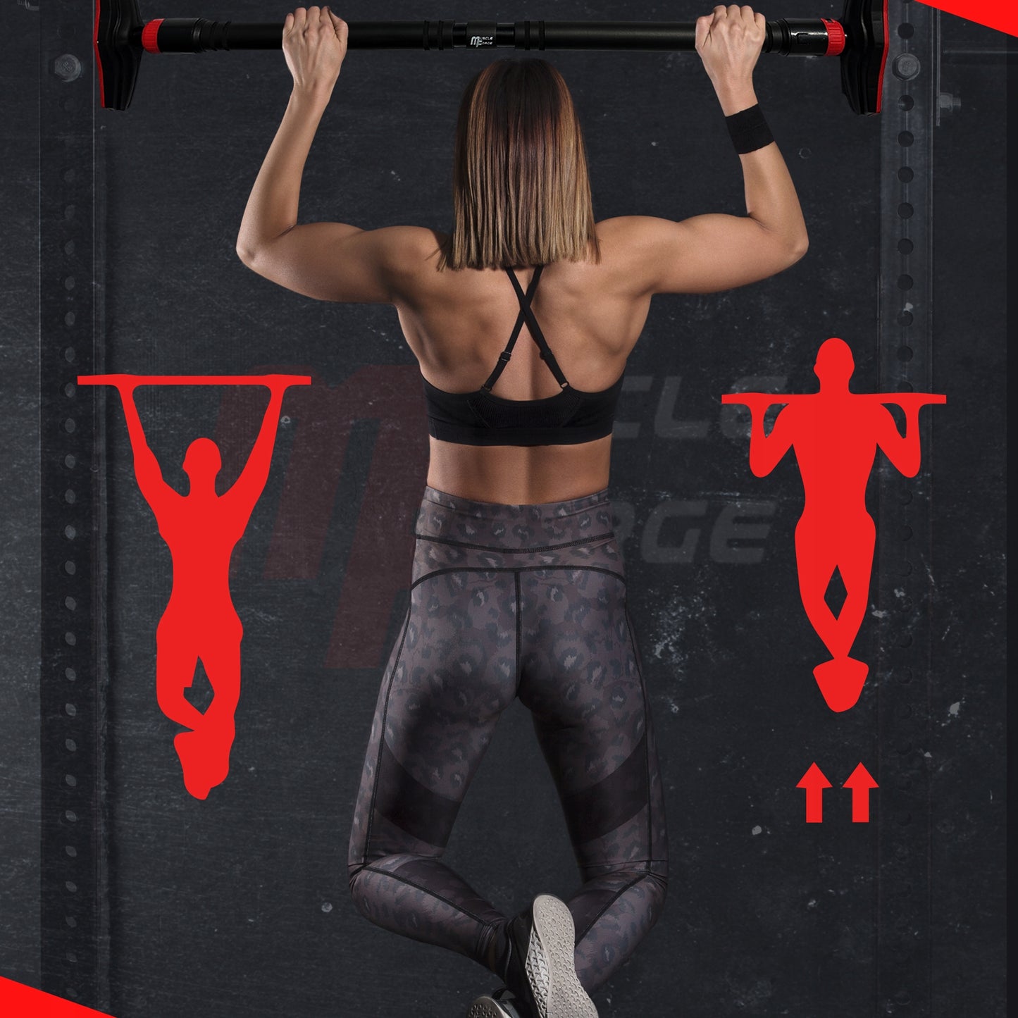 Reguliuojamas platus prisitraukimų strypas durims, 96-135 cm