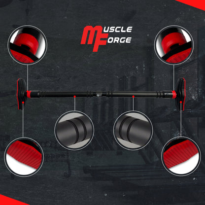 Reguliuojamas platus prisitraukimų strypas durims, 96-135 cm