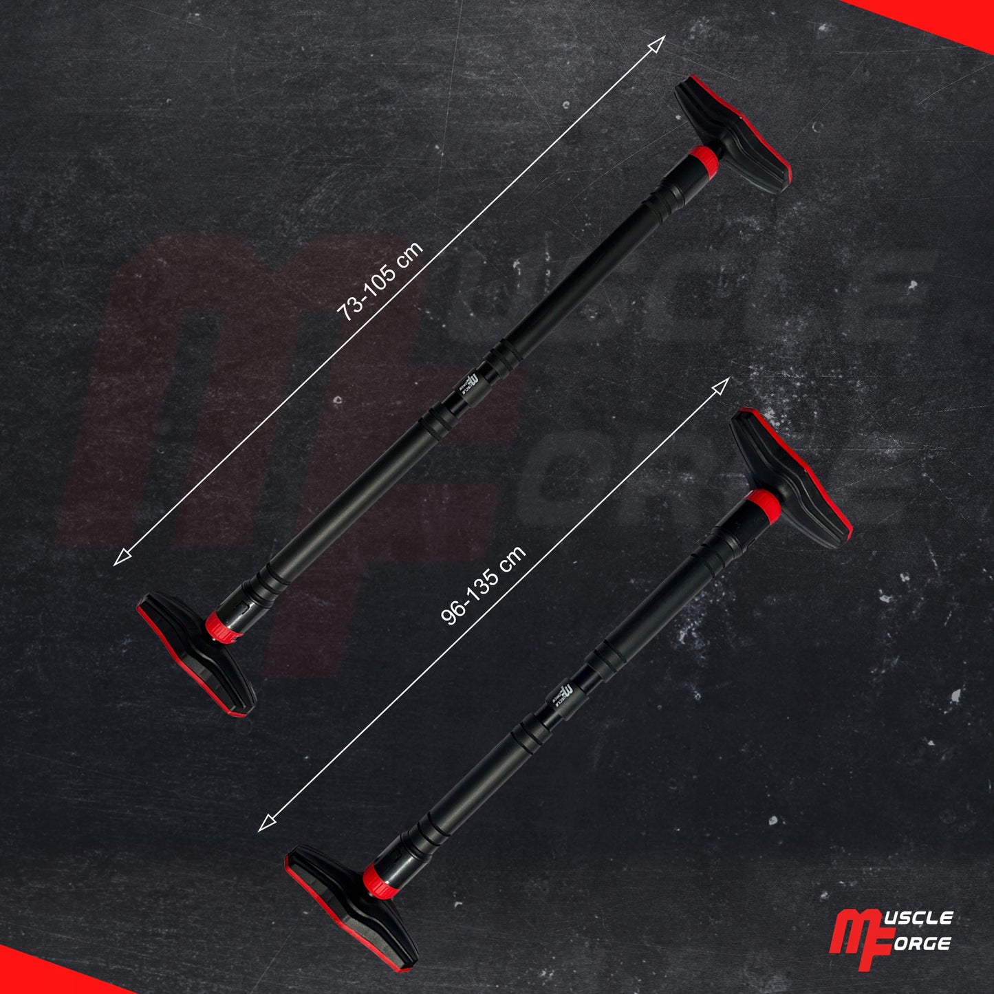 Reguliuojamas platus prisitraukimų strypas durims, 96-135 cm