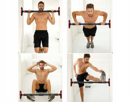 Sustiprintas prispaudžiamas strypas traukimams ir pratimams, 70-90 cm, tvirtas, juodas