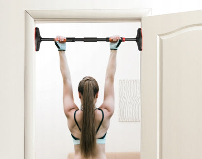 Sustiprintas prispaudžiamas strypas traukimams ir pratimams, 70-90 cm, tvirtas, juodas