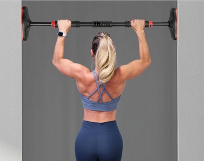 Sustiprintas prispaudžiamas strypas traukimams ir pratimams, 70-90 cm, tvirtas, juodas